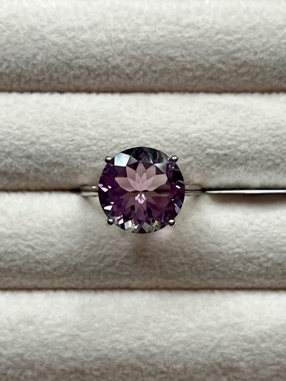 R090 | Genuine Pink Amethyst Large Solitaire Ring